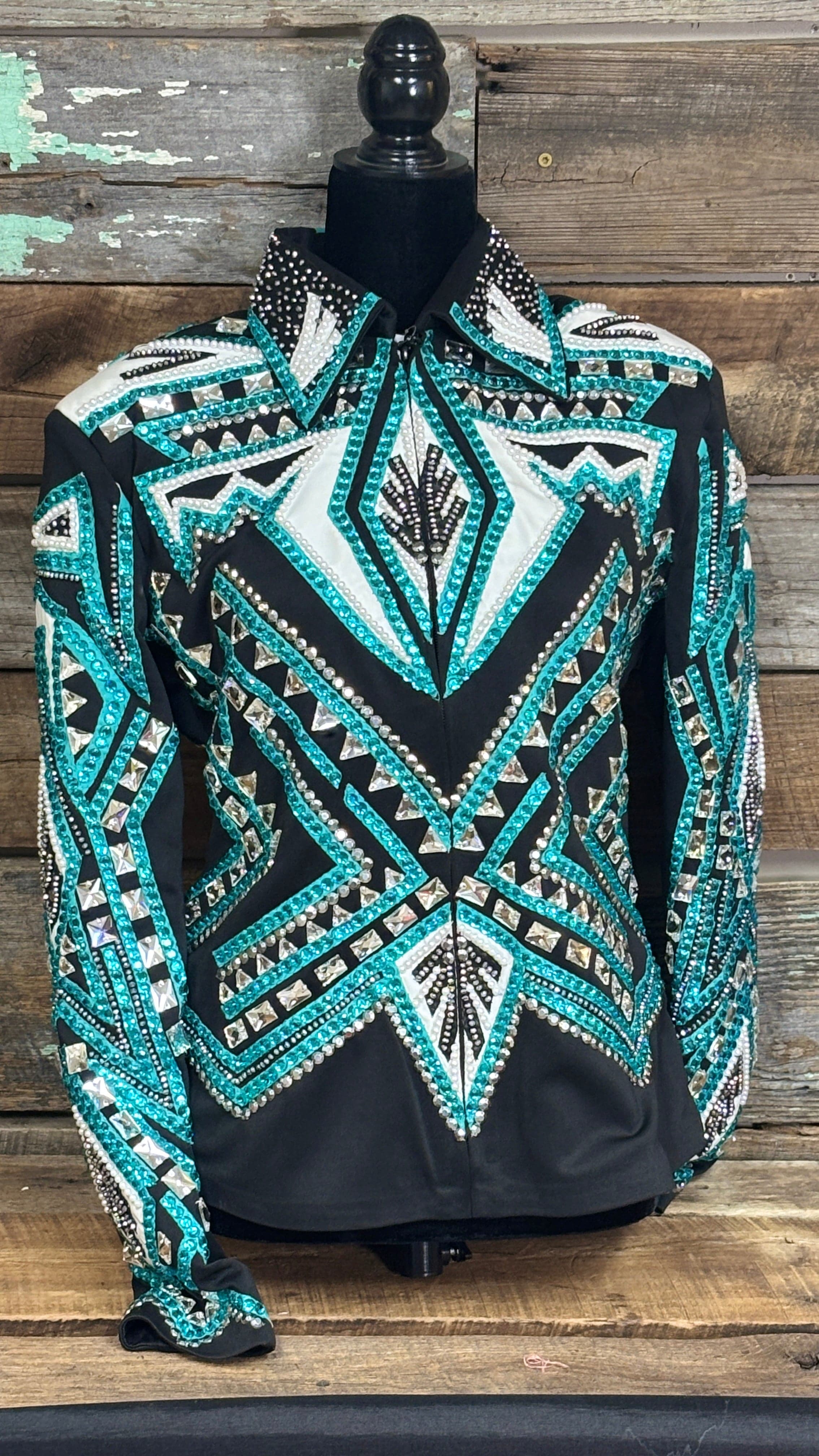 All Day Show Jacket ~ Teal & White - Image 3
