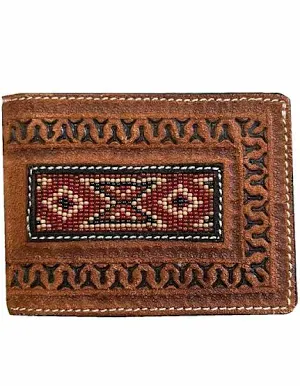 Beaded Inlay Bifold Wallet