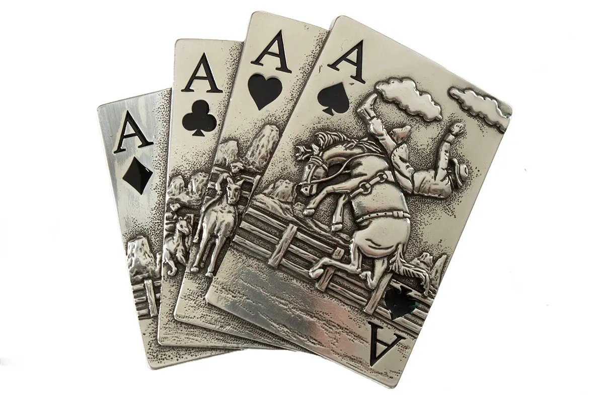 Blazin Roxx Belt Buckle ~ Aces