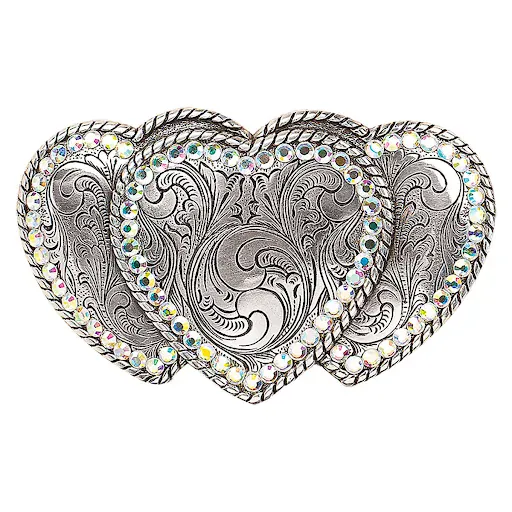 Blazin Roxx Belt Buckle ~ Triple Heart
