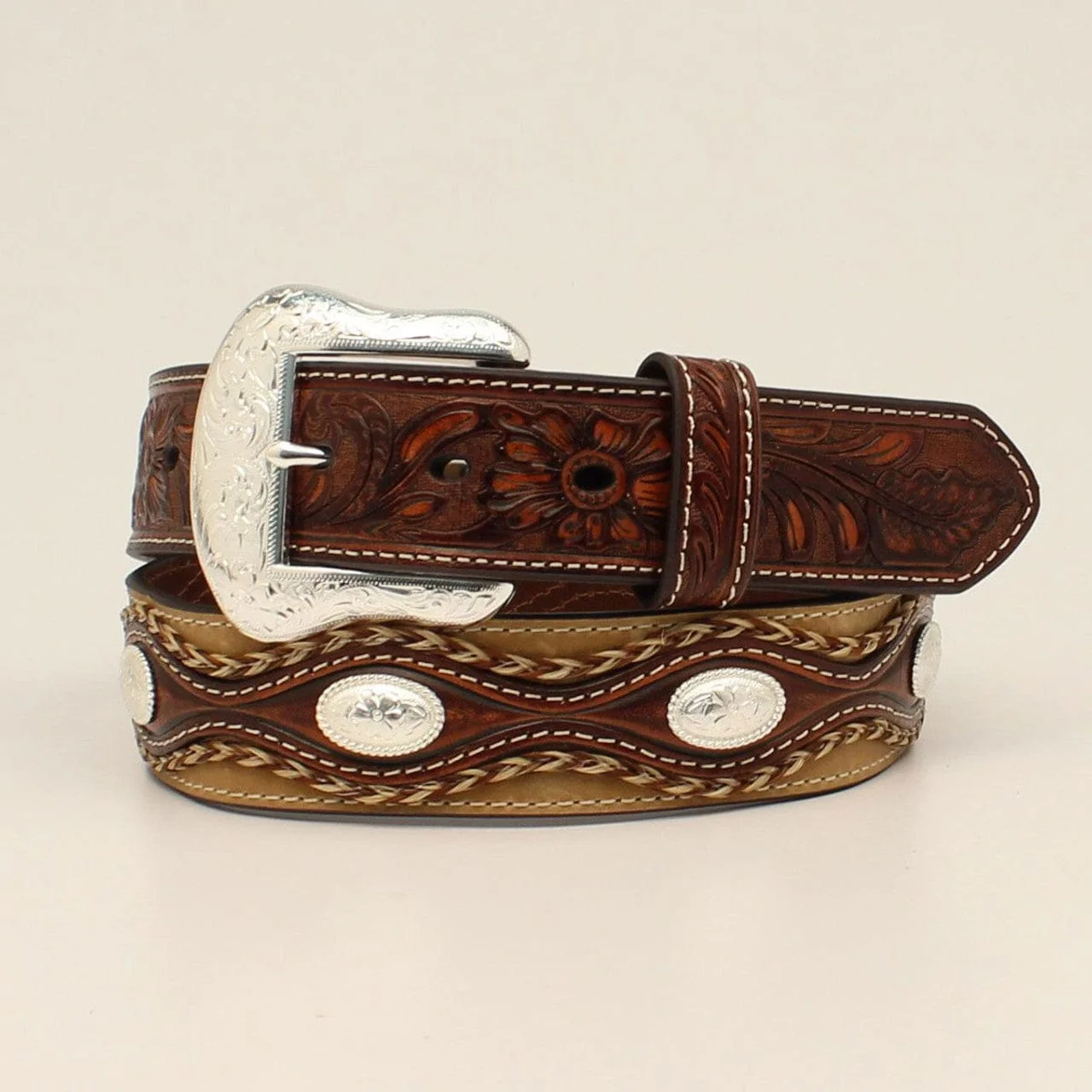 Braided Oval Concho Belt