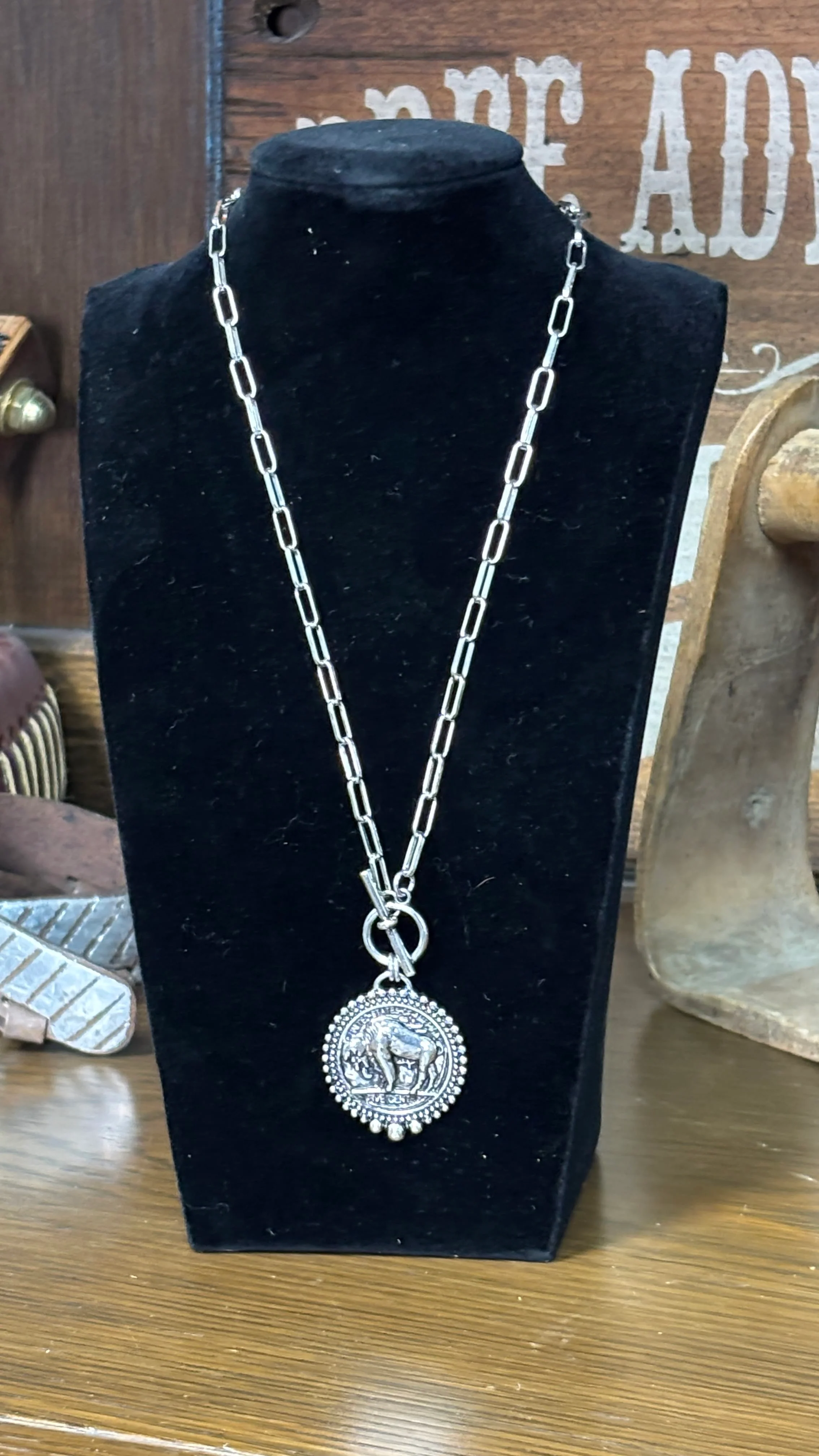 Buffalo Coin Pendant Necklace