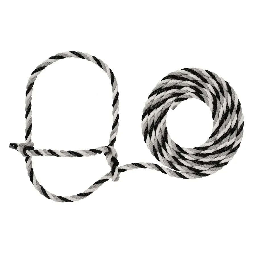 Cattle Rope Halter ~ Black/White