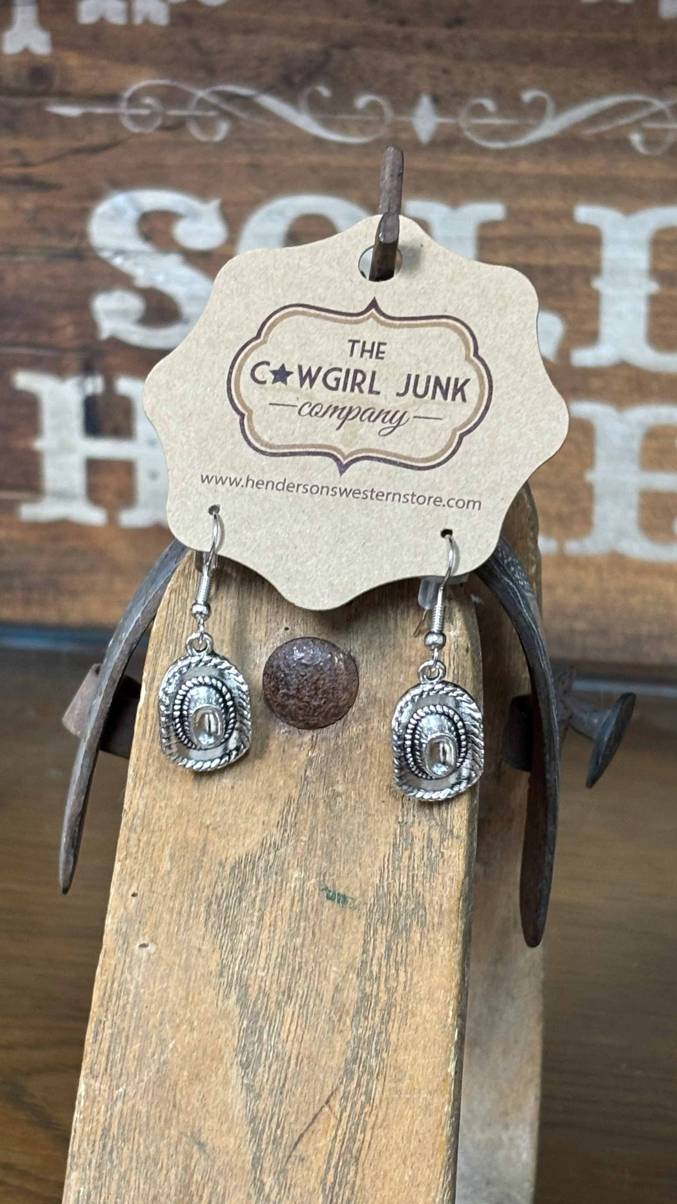 Cowboy Hat Dangle Earrings
