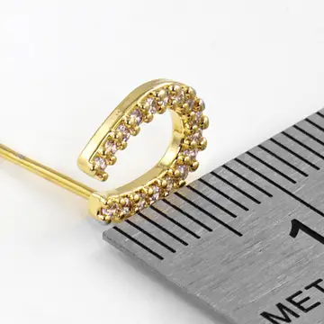 CZ Gold-Dipped Rhinestone Horseshoe Earrings - Image 2
