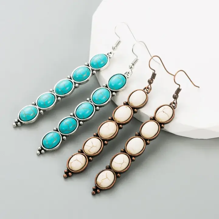 Five Stone Dangle Earrings - Image 2