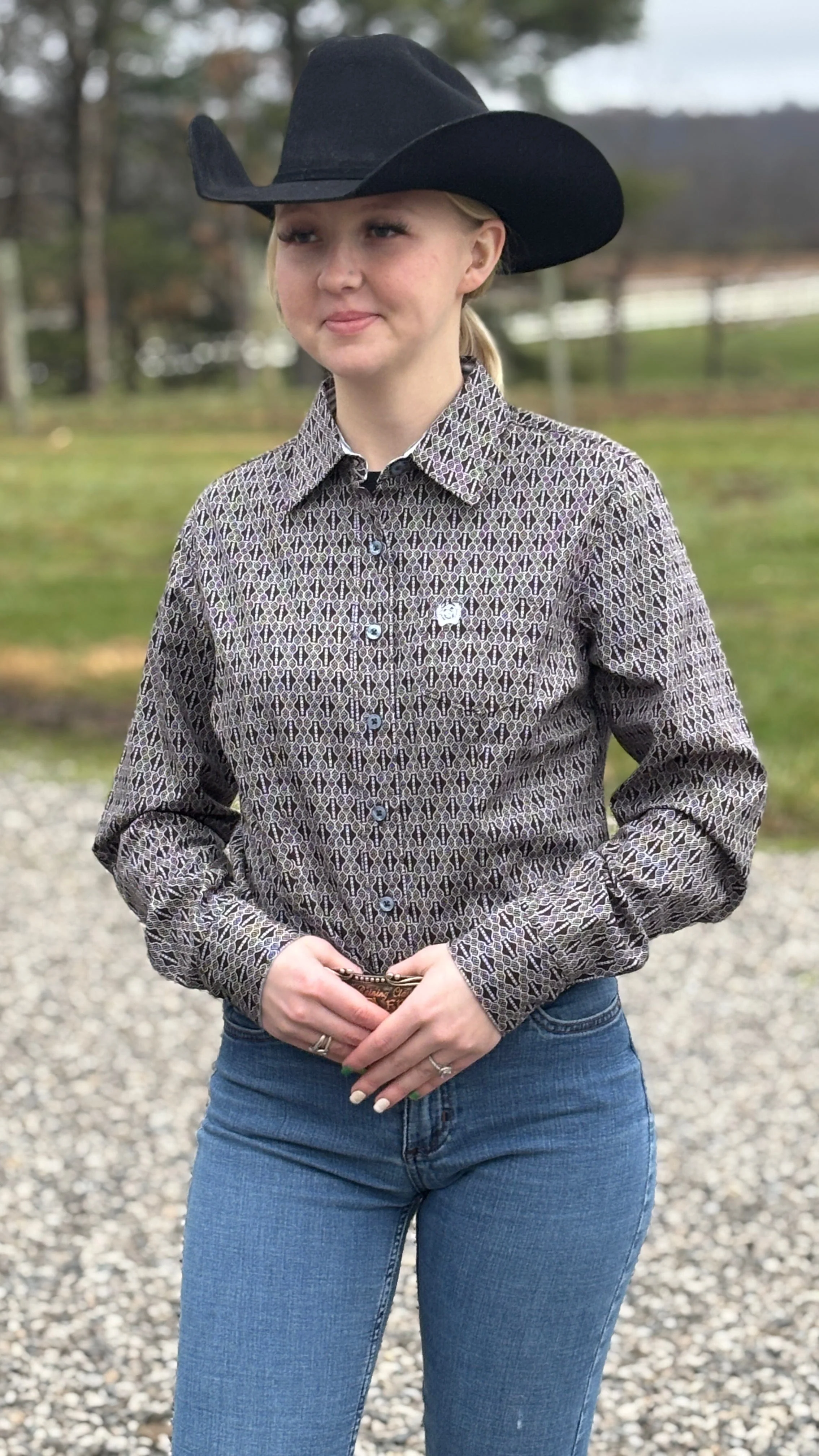 Ladies Cinch ~ Brown Geo - Image 2
