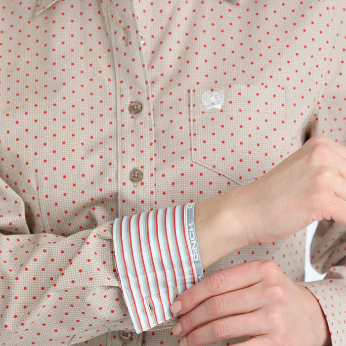 Ladies Cinch Polka Dot Shirt - Image 5