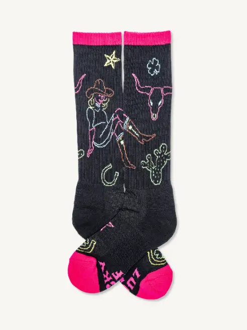 Lucky Chuck Socks ~ Neon Cowgirl