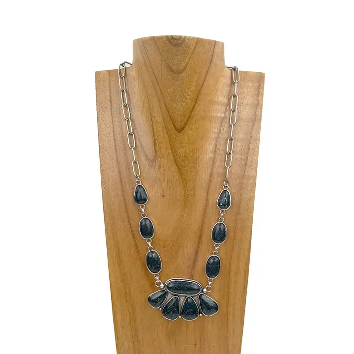 Midnight Mesa Black Stone Necklace