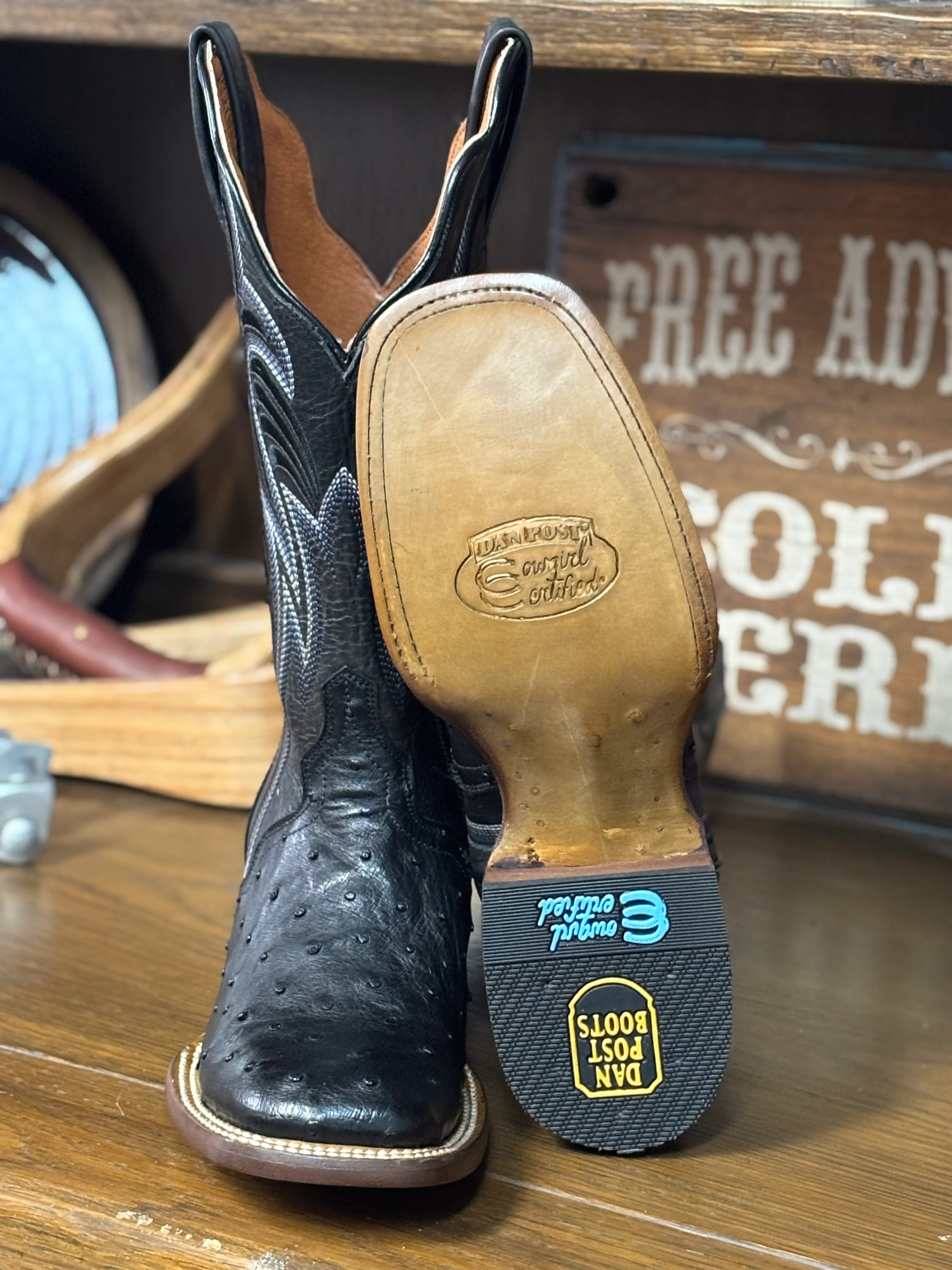 Reese Full Quill Ostrich Boot by Dan Post ~ Black - Image 2