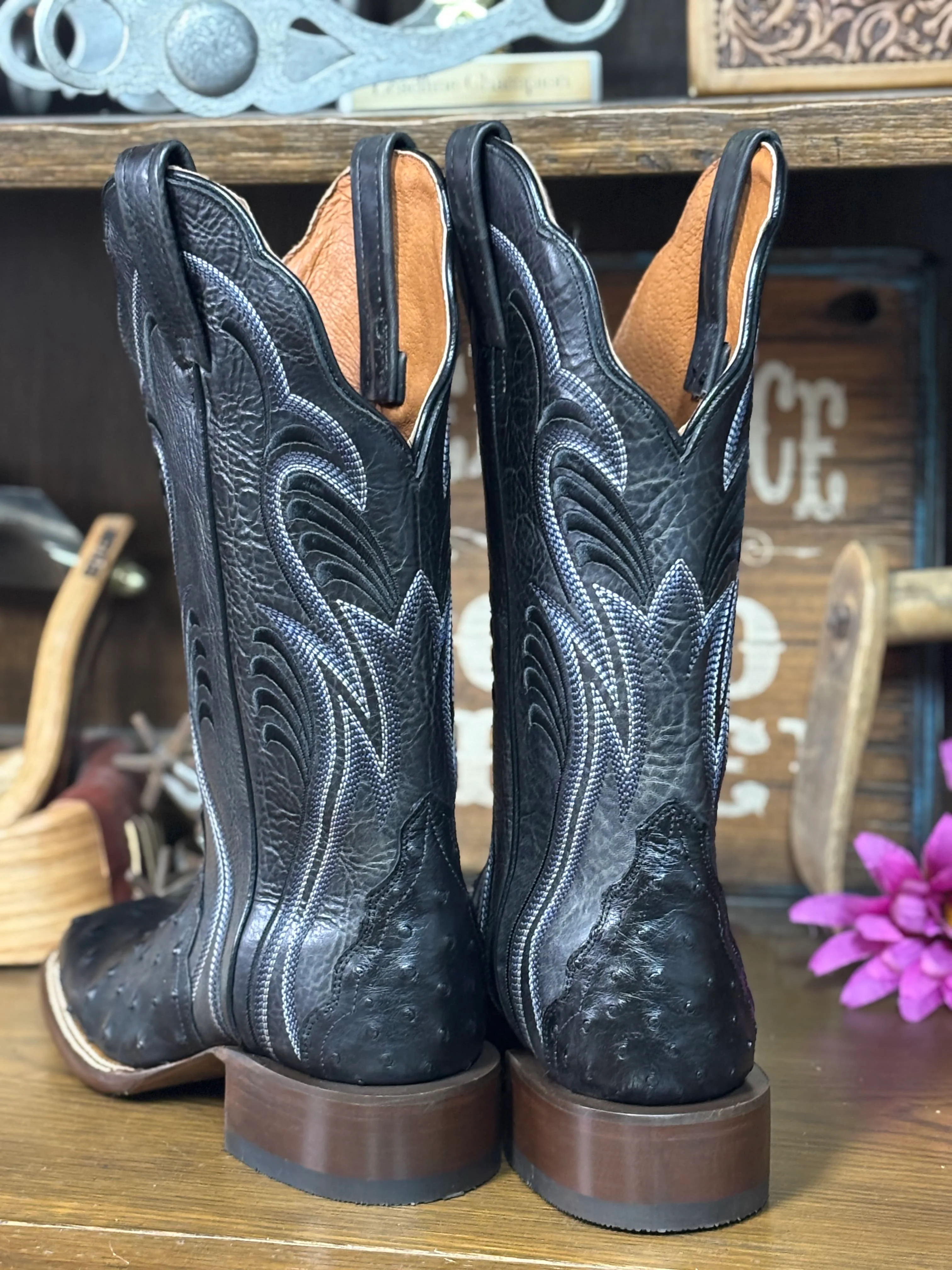 Reese Full Quill Ostrich Boot by Dan Post ~ Black - Image 3