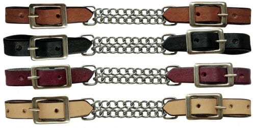 Leather Curb W/Double Chain