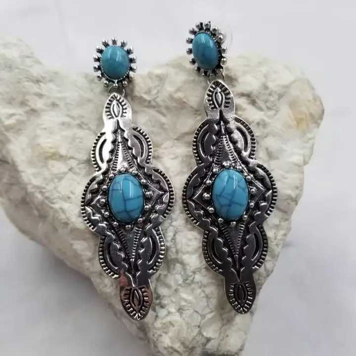 Southwest Turquoise Dangle Earrings