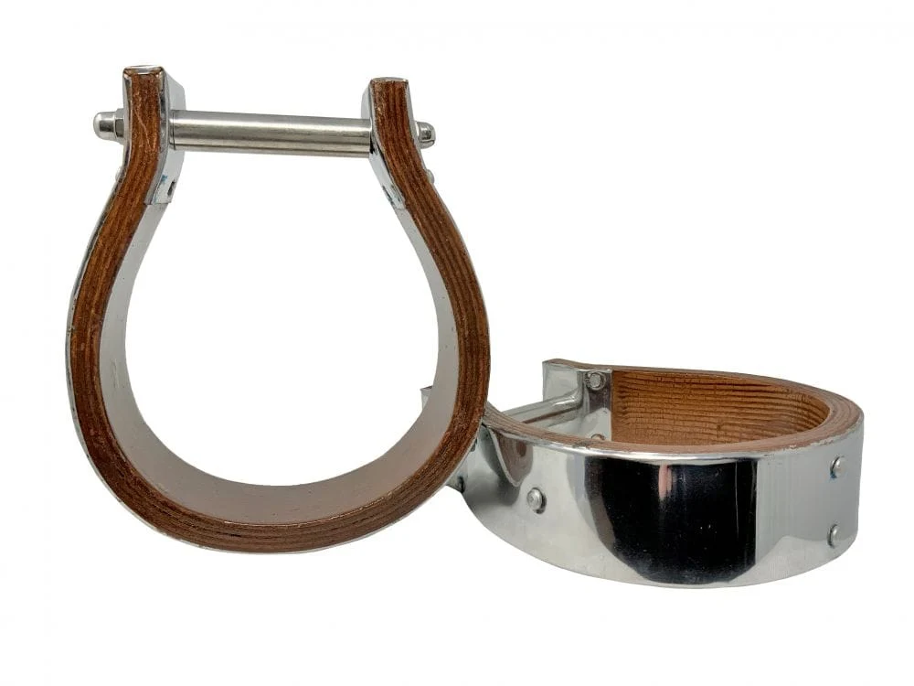 Stainless Covered Wood Stirrup ~ 3"