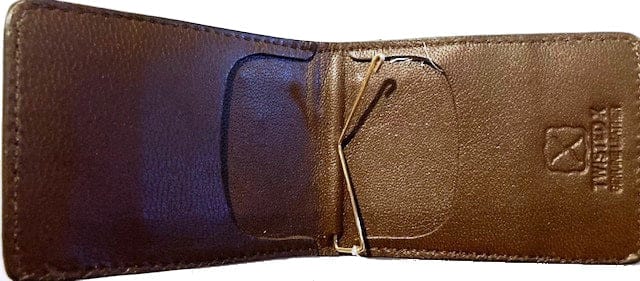 Twisted X Money Clip ~ Tooled Leather Yellow Beads - Image 2
