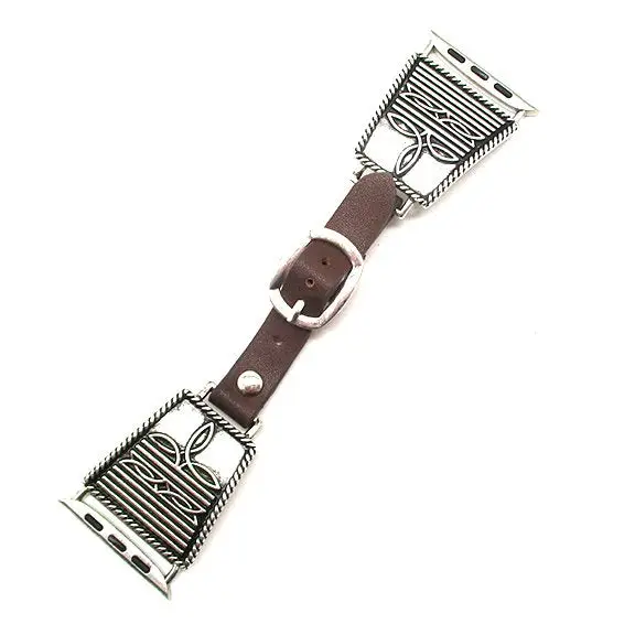 Western Leather Apple Watch Band ~ Boot Stitch