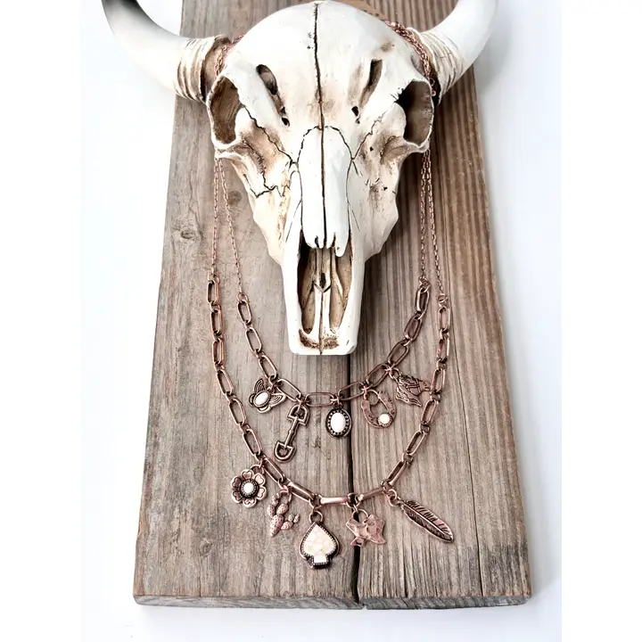 Western Multi-Charm Layered Necklace