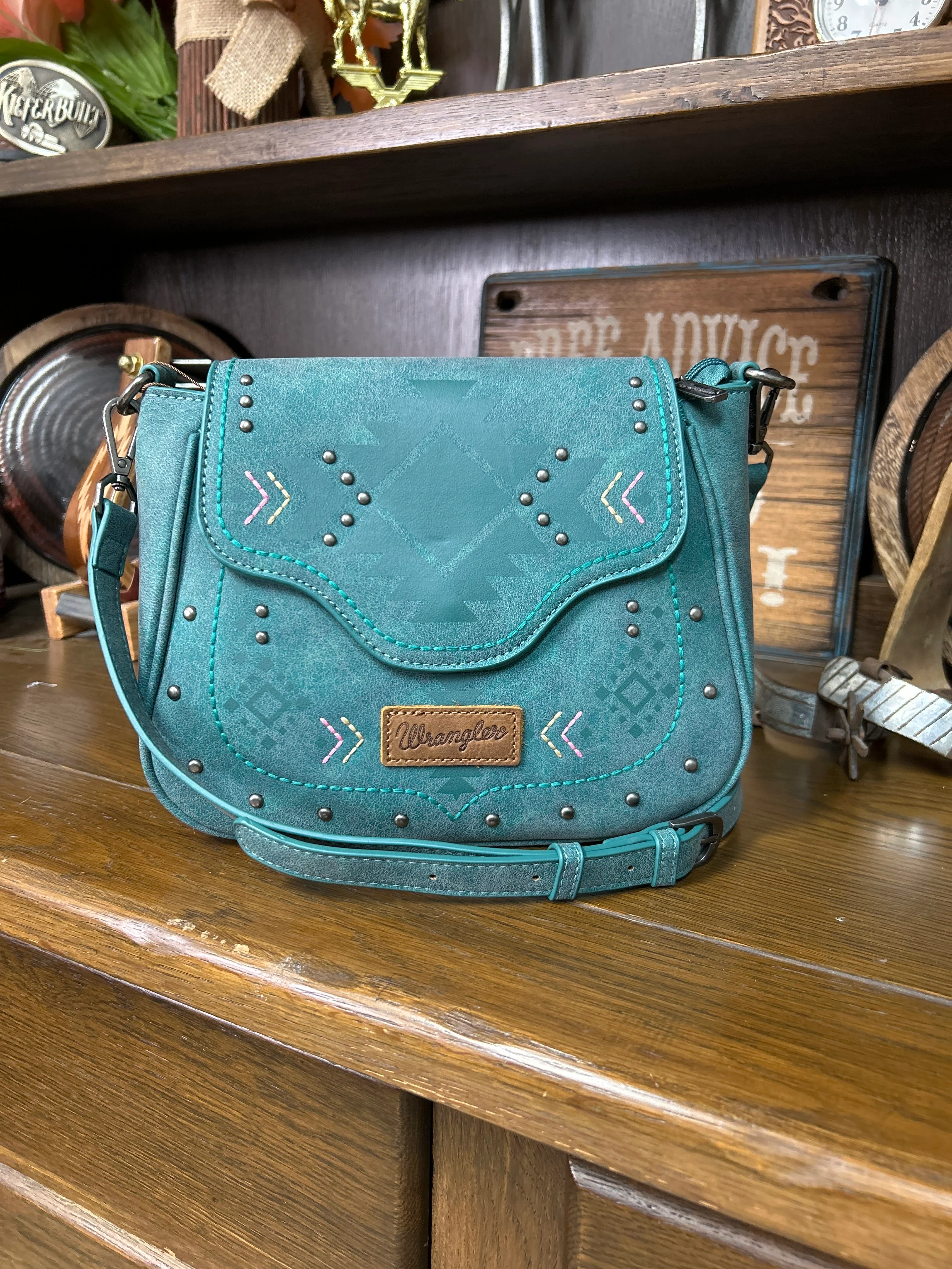 Wrangler Aztec Crossbody Bag ~ Turquoise