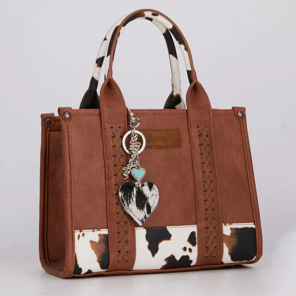 Wrangler Cowhide Heart Bag Charm - Black - Image 2