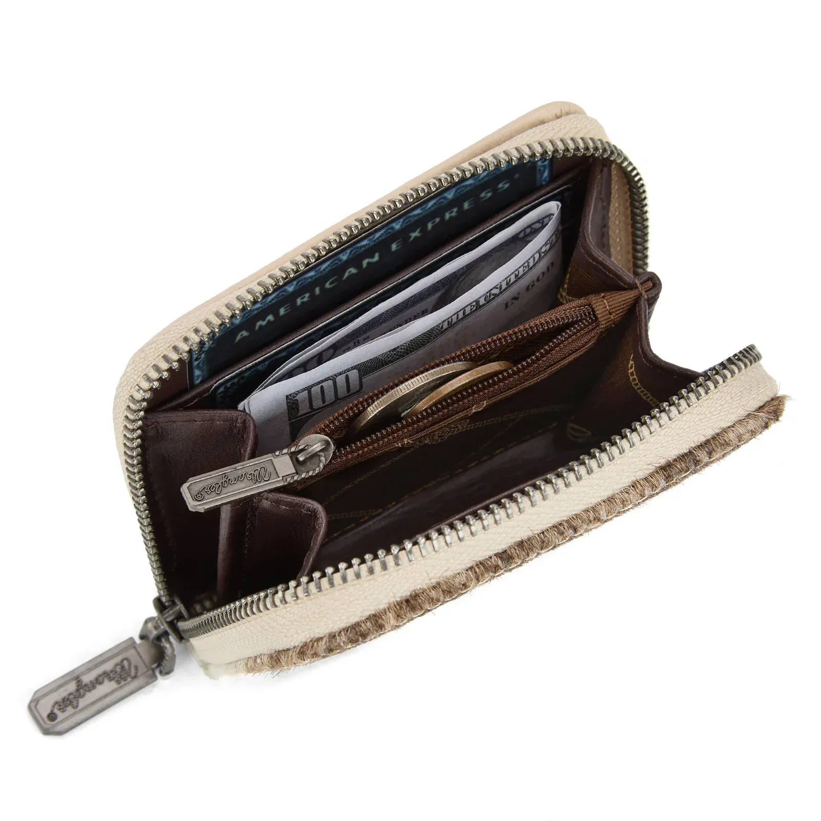 Wrangler Cowhide Zip-Around Wallet ~ Khaki - Image 3