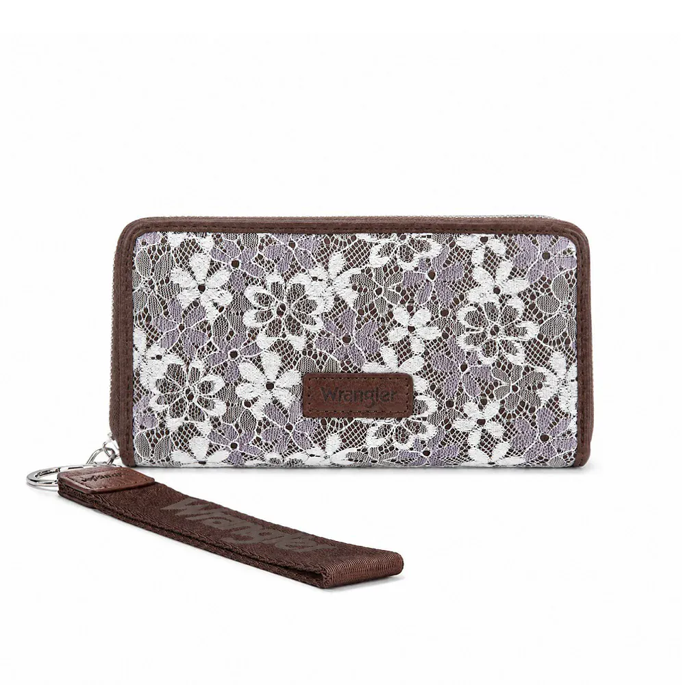 Wrangler Floral Lace Zip Wallet - Image 3