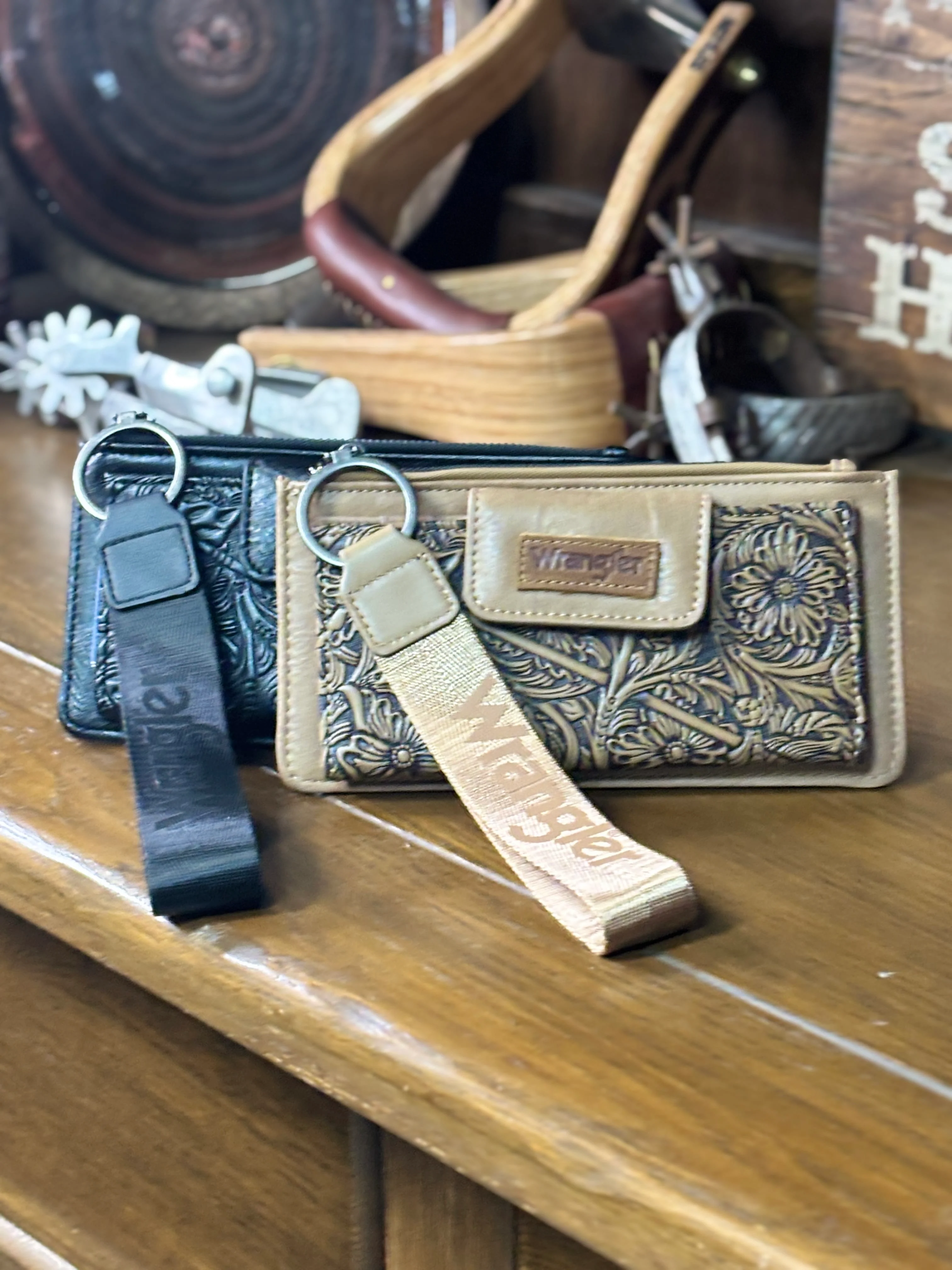 Wrangler Floral Tooled Wristlet