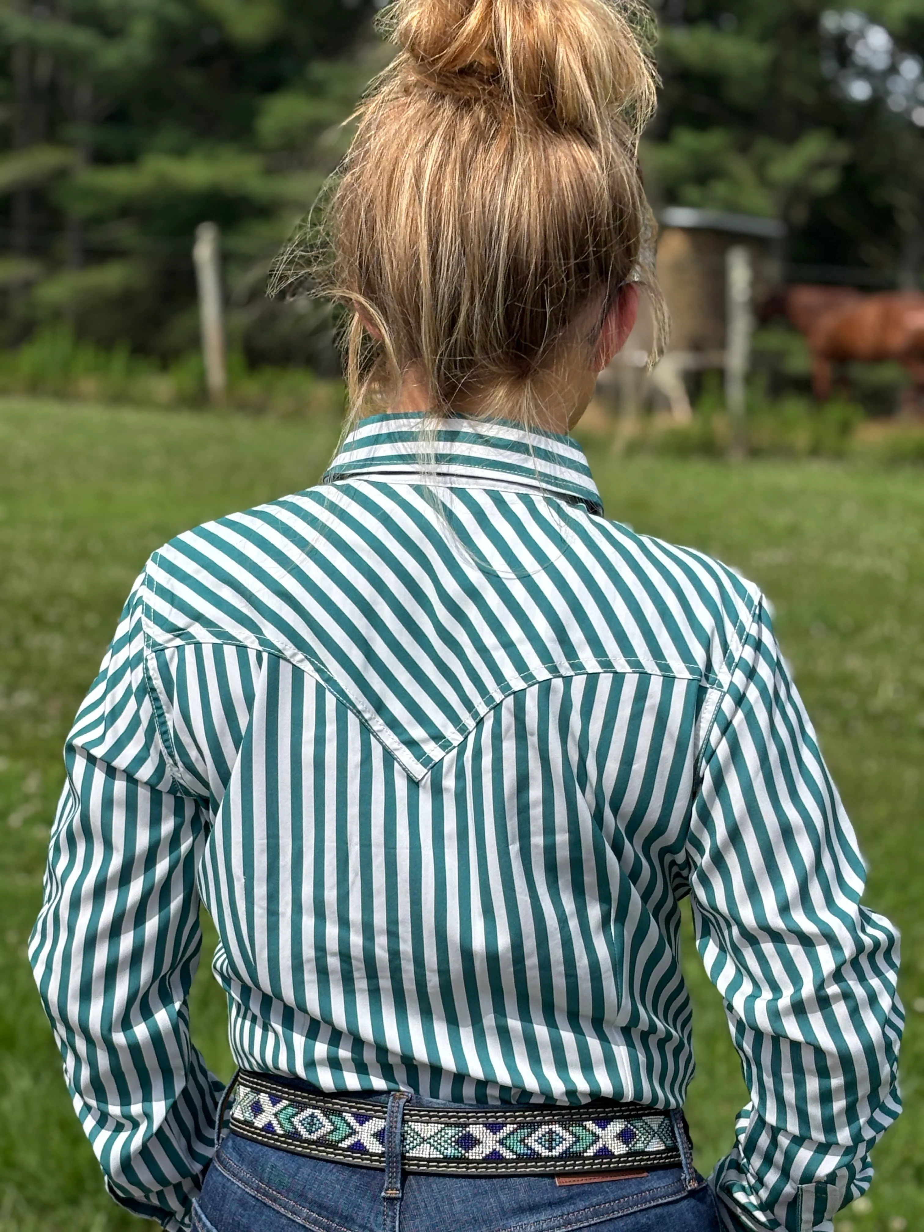 Wrangler Sage Stripe Performance Shirt - Image 5