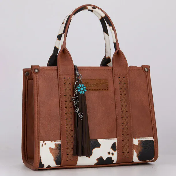 Wrangler Turquoise Fringe Suede Bag Charm - Coffee - Image 2