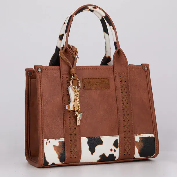 Wrangler Western Cowhide Cowboy Boot Bag Charm - Brown - Image 2